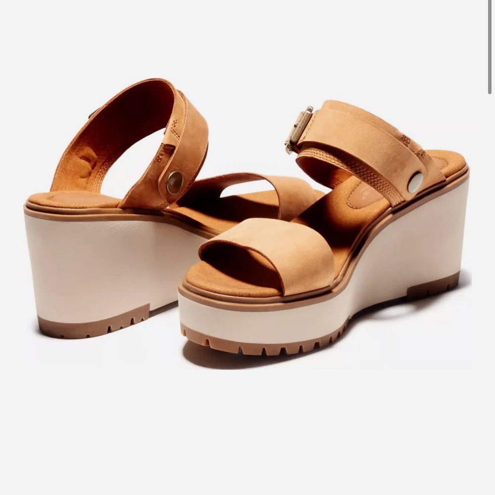 Brand New Timberland Koralyn wedge heeled Platform sandals in Taupe grey 7.5